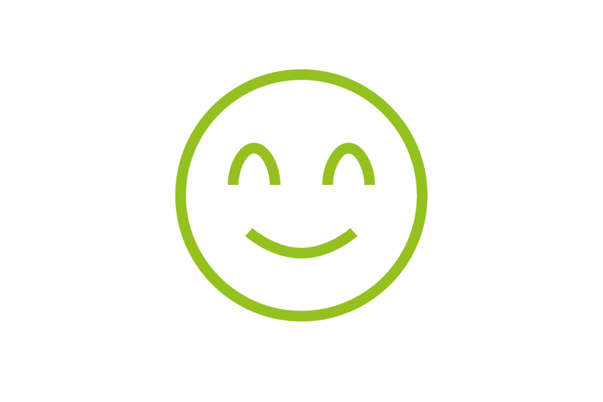 Smiley als Symbol für Benefits bei Biohealth