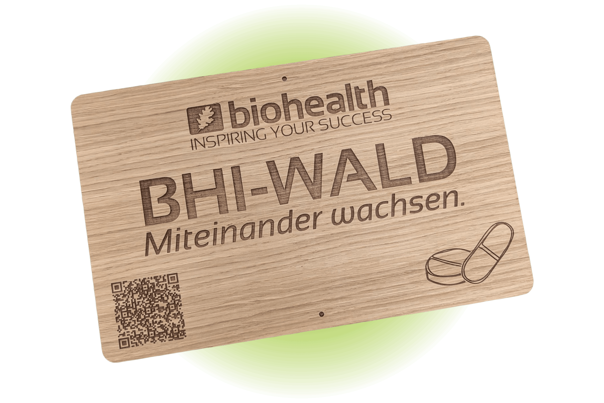 Holzschild für unseren BHI-Wald