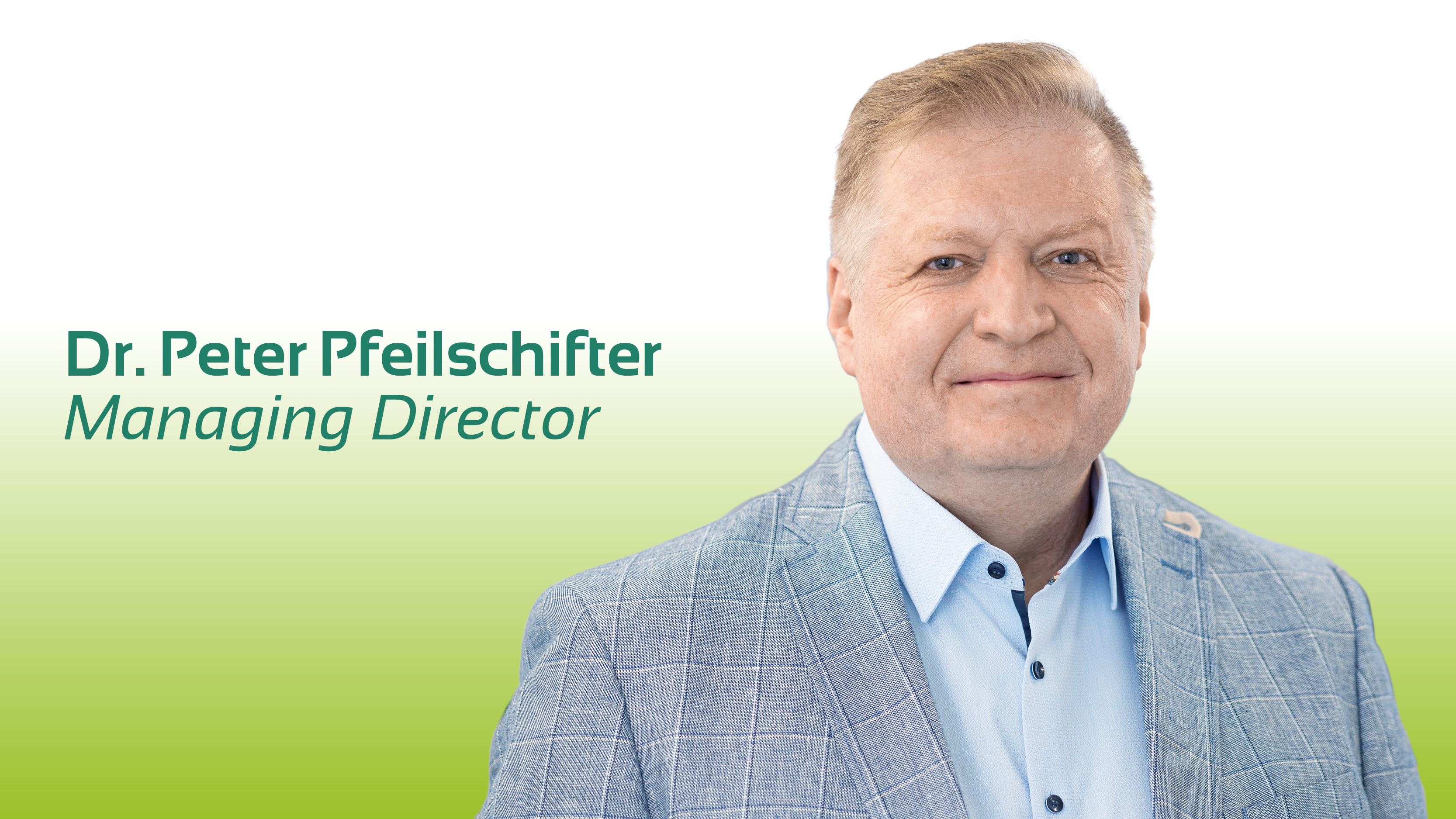 Portrait des CEO Dr. Peter Pfeilschifter